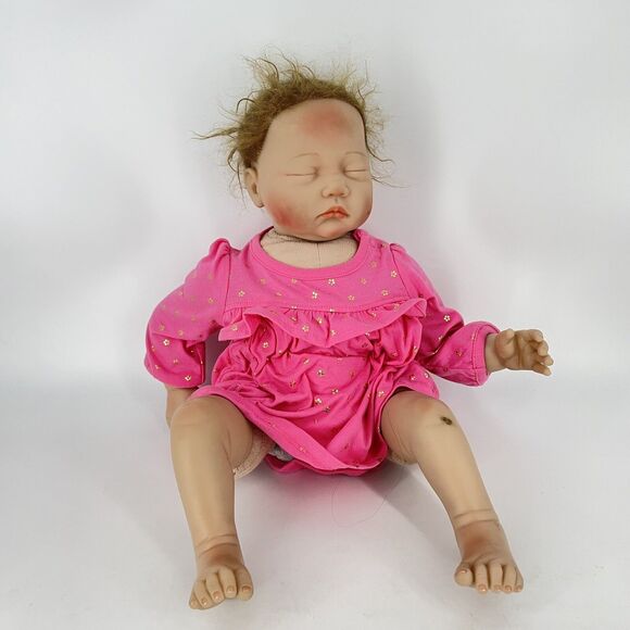 Reborn Doll 15" Brunette Girl Beautiful Realistic Newborn - Picture 1 of 4